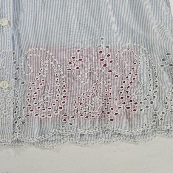 American Eagle Outfitters blue cotton striped button up women's size small - Picture 9 of 12